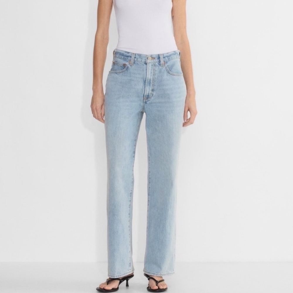 Denim Forum Aritzia The Farrah Hi-Rise Wide Leg Jeans Mid Wash Blue 25 Tall NWT